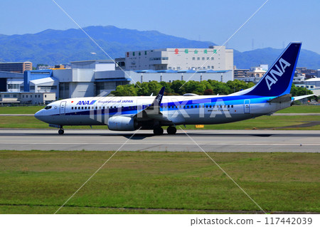 大阪國際機場 ANA Airplane Takeoff Ready Sky Park 117442039