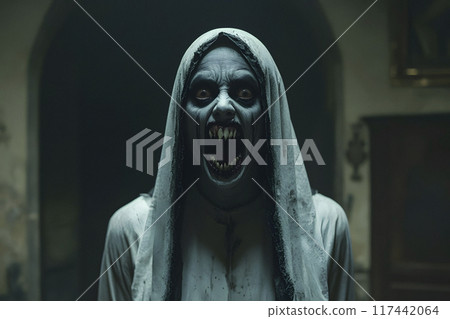 scary evil nun screaming, generative AI scary evil nun screaming, generative AI 117442064
