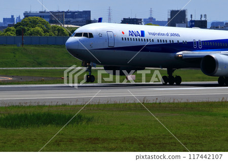 Osaka International Airport ANA Airplane Landing Sky Park Osaka International Airport ANA Airplane Landing Sky Park 117442107