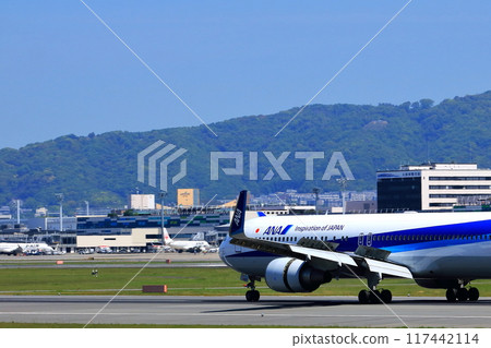 大阪國際機場全日空飛機降落空中公園 大阪國際機場全日空飛機降落空中公園 117442114