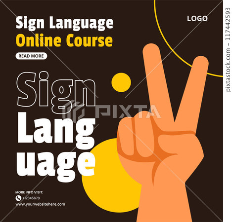 Day of Sign Languages Social Media Illustration Flat Cartoon Hand Drawn Templates Background Day of Sign Languages Social Media Illustration Flat Cartoon Hand Drawn Templates Background 117442593