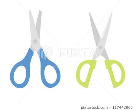 Scissors set cartoon illustration in flat style. Office and school supplies. Isolated on white. Vector illustration Scissors set cartoon illustration in flat style. Office and school supplies. Isolated on white. Vector illustration 117442963