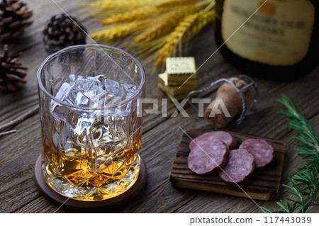 whiskey rock wood background 117443039