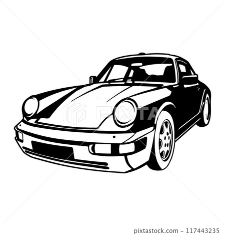 911, Carrera Muscle car - Classic Car, Stencil, Silhouette, Vector Clip Art for tshirt and emblem 117443235