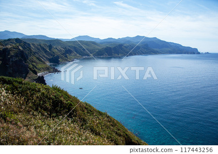 Shakotan Peninsula | The view from the Charenka Path leading to Cape Kamui is a spectacular sight, dyed Shakotan blue. Shakotan Peninsula | The view from the Charenka Path leading to Cape Kamui is a spectacular sight, dyed Shakotan blue. 117443256