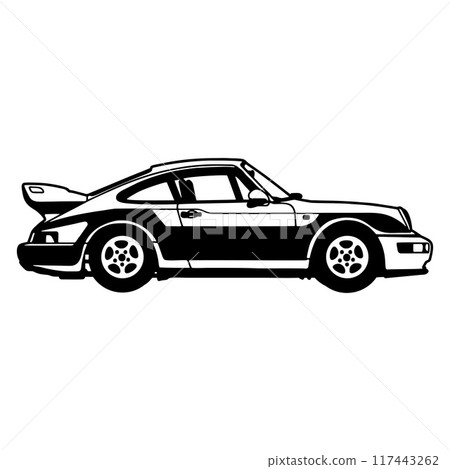 911, Carrera 1993 Muscle car - Classic Car, Stencil, Silhouette, Vector Clip Art for tshirt and emblem 911, Carrera 1993 Muscle car - Classic Car, Stencil, Silhouette, Vector Clip Art for tshirt and emblem 117443262