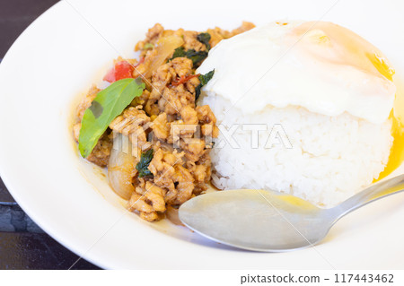 Delicious Thai dish, Gapao rice Delicious Thai dish, Gapao rice 117443462