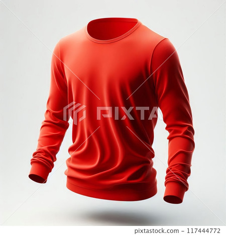 A high-quality mockup of a floating, long-sleeved men's shirt in various colors, ideal for ecommerce, fashion design, and marketing use 117444772