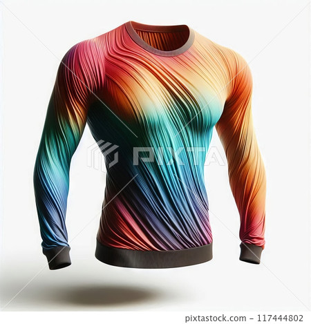 A high-quality mockup of a floating, long-sleeved men's shirt in various colors, ideal for ecommerce, fashion design, and marketing use 117444802
