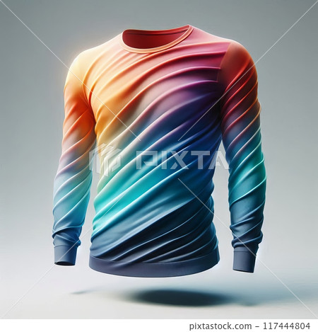 A high-quality mockup of a floating, long-sleeved men's shirt in various colors, ideal for ecommerce, fashion design, and marketing use 117444804