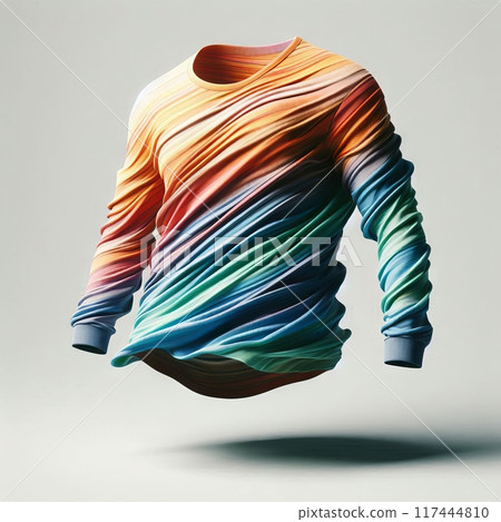 A high-quality mockup of a floating, long-sleeved men's shirt in various colors, ideal for ecommerce, fashion design, and marketing use 117444810