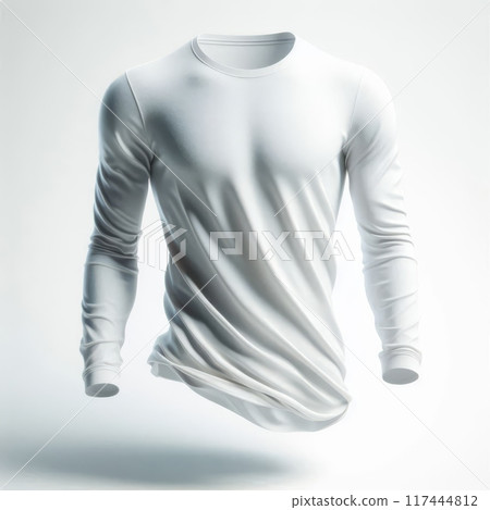 A high-quality mockup of a floating, long-sleeved men's shirt in various colors, ideal for ecommerce, fashion design, and marketing use 117444812