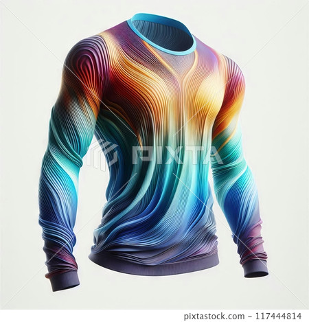 A high-quality mockup of a floating, long-sleeved men's shirt in various colors, ideal for ecommerce, fashion design, and marketing use 117444814