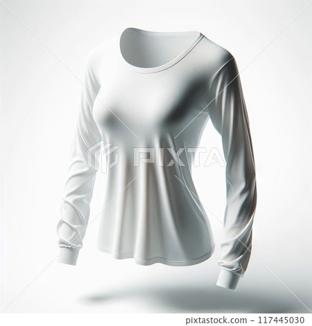 Floating Female Long-Sleeved Shirt Mockup in Multiple Colors for Fashion and Apparel Design isolated on a white background Floating Female Long-Sleeved Shirt Mockup in Multiple Colors for Fashion and Apparel Design isolated on a white background 117445030
