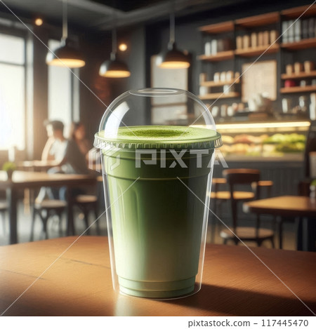 Vibrant Takeaway Cup in Various Colors with a Blurred Coffee Shop Background for Mockup and Branding Use 117445470