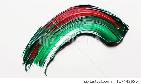 Metallic colored Golden Paint Brush Stroke on White Background  117445659