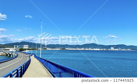 Mikawa Bay seen from the Blue Bridge (Katahara Fishing Port Bridge) (Gamagori City, Aichi Prefecture) Mikawa Bay seen from the Blue Bridge (Katahara Fishing Port Bridge) (Gamagori City, Aichi Prefecture) 117445925