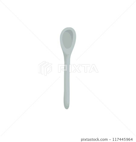 Baking ingredient. Cartoon kitchen tool for pastry and sweet bakery, long steel spoon. Vector isolated. Utensil and product for baking pastry Baking ingredient. Cartoon kitchen tool for pastry and sweet bakery, long steel spoon. Vector isolated. Utensil and product for baking pastry 117445964