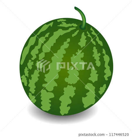 Ripe single full watermelon berry isolated on white background. Ripe single full watermelon berry isolated on white background. 117446520