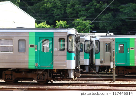 Tokushima Station/1200 series train parked at Tokushima Depot (Tokushima City, Tokushima Prefecture) Tokushima Station/1200 series train parked at Tokushima Depot (Tokushima City, Tokushima Prefecture) 117446814