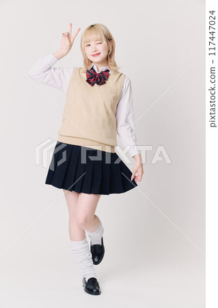 Blonde schoolgirl 117447024