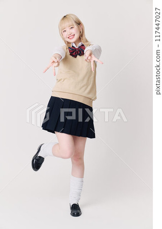 Blonde schoolgirl Blonde schoolgirl 117447027