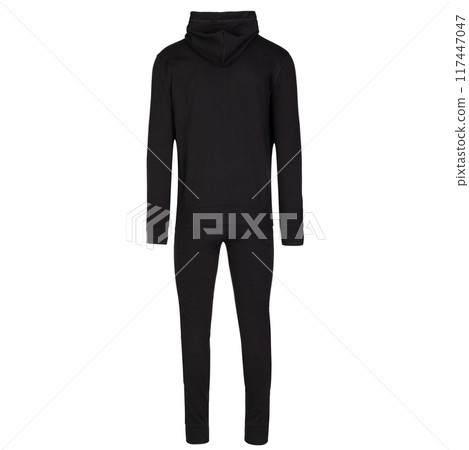 Black Hoodie and Pants Set Back View 117447047