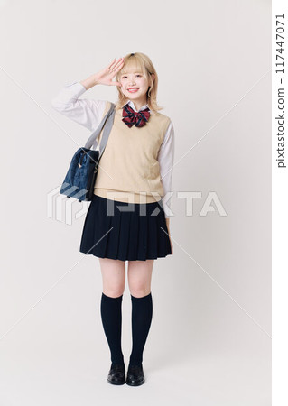 Blonde schoolgirl 117447071
