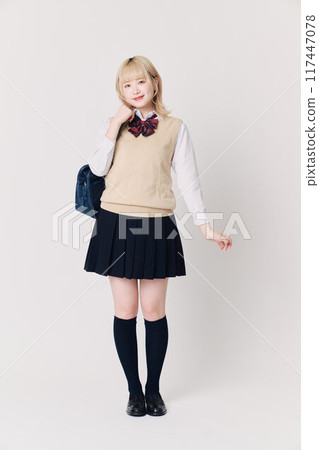 Blonde schoolgirl 117447078