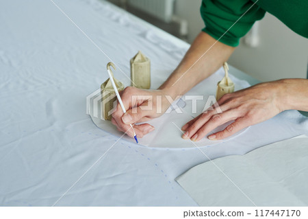 Outlining clothing sewing paper patterns Outlining clothing sewing paper patterns 117447170