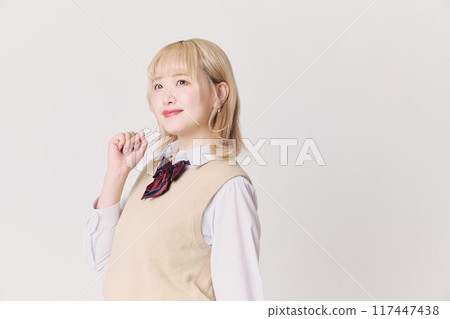 Blonde schoolgirl 117447438