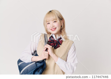 Blonde schoolgirl 117447446