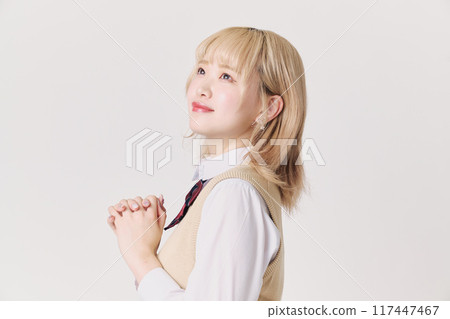 Blonde schoolgirl 117447467