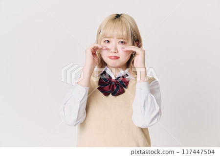 Blonde schoolgirl 117447504