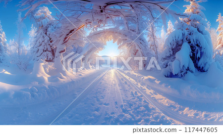 Snow tunnel AI image 117447605