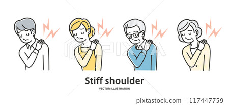 Men and women of all ages who suffer from stiff shoulders 117447759