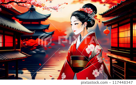 Japanese kimono "geisha style" 117448347