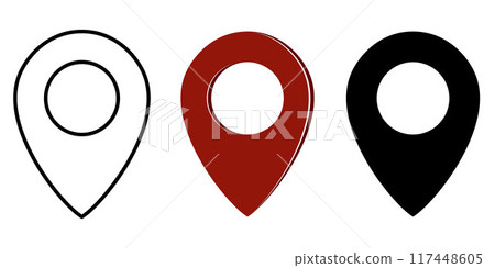 Location pointer, pin, GPS pointer, markers, vector illustration for destination. For your projects, presentations, digital content Location pointer, pin, GPS pointer, markers, vector illustration for destination. For your projects, presentations, digital content 117448605