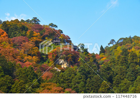 Autumn Mountain Temple Hoshuzan Risshakuji Temple Autumn Mountain Temple Hoshuzan Risshakuji Temple 117448716