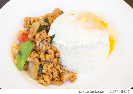 Delicious Thai dish, Gapao rice 117448895