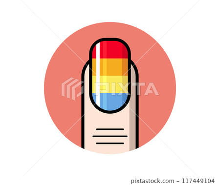 Nail polish bottle vector in minimalist design, manicure product beauty illustration and cosmetic art. Nails care graphic for fashion accessory, salon decoration in elegant style personal care icon. 117449104