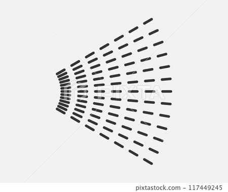 Spray icon of aerosol or airbrush for water gas nozzle steam, perfume deodorant, graffiti paint. Sign shower drops, disinfection, cleaning. 117449245