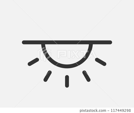 Light dimmer icon line trendy design. Electricity lamp saving energy sign. Black and white flat style. Light dimmer icon line trendy design. Electricity lamp saving energy sign. Black and white flat style. 117449298