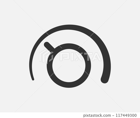 Light dimmer icon line trendy design. Electricity lamp saving energy sign. Black and white flat style. 117449300