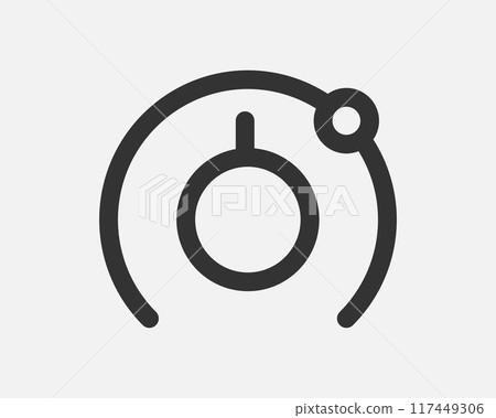 Light dimmer icon line trendy design. Electricity lamp saving energy sign. Black and white flat style. Light dimmer icon line trendy design. Electricity lamp saving energy sign. Black and white flat style. 117449306
