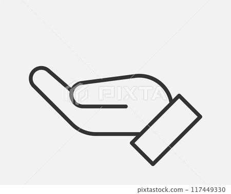 Hand Gesture Icon Line Simple Trendy Design. Hand Gesture Icon Line Simple Trendy Design. 117449330