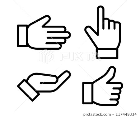 Hand Gesture Icon Line Simple Trendy Design. Hand Gesture Icon Line Simple Trendy Design. 117449334