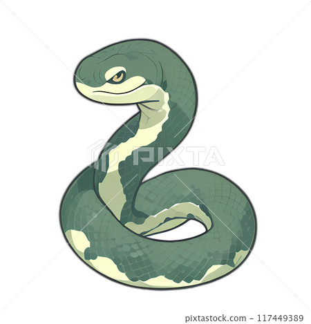 盤繞的蛇新年賀卡插畫素材【8K透明PNG】 117449389