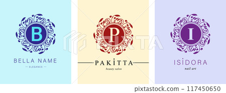Monogram of letters . with Organic Plant Elements. Vector design. Monogram of letters . with Organic Plant Elements. Vector design. 117450650