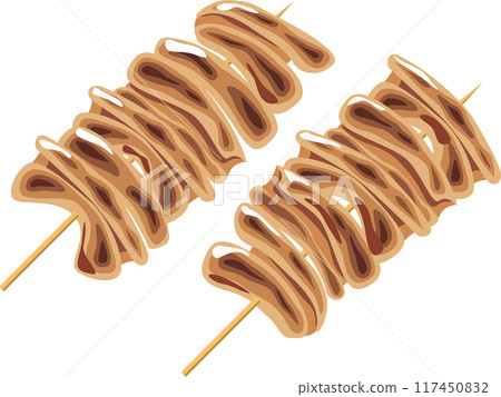 烤雞肉串卡瓦醬 117450832